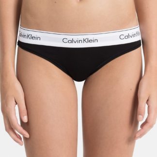 Calvin Klein černé kalhotky s bílou širokou gumou Bikini Slip