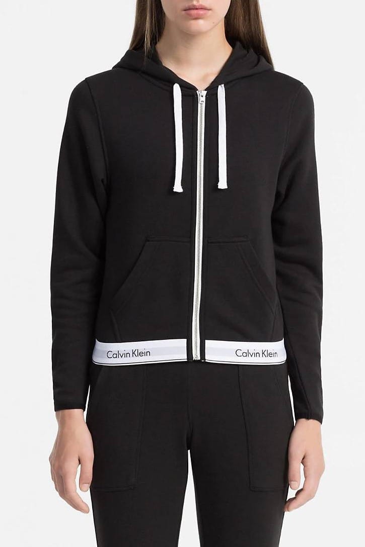 Calvin Klein černá dámská mikina Top Hoddie Full Zip