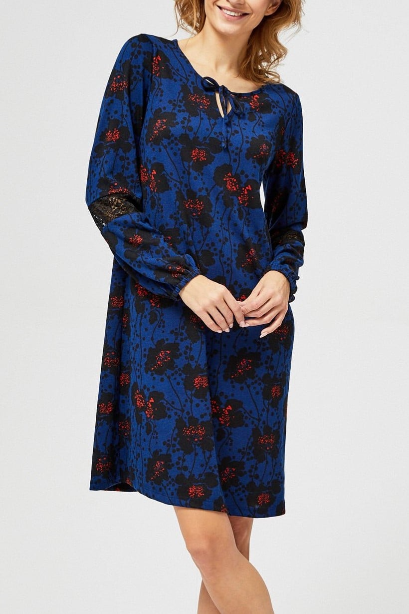 Moodo modré šaty se zavazováním