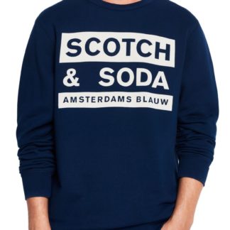 Scotch & Soda modrá pánská mikina Amsterdams Blauw