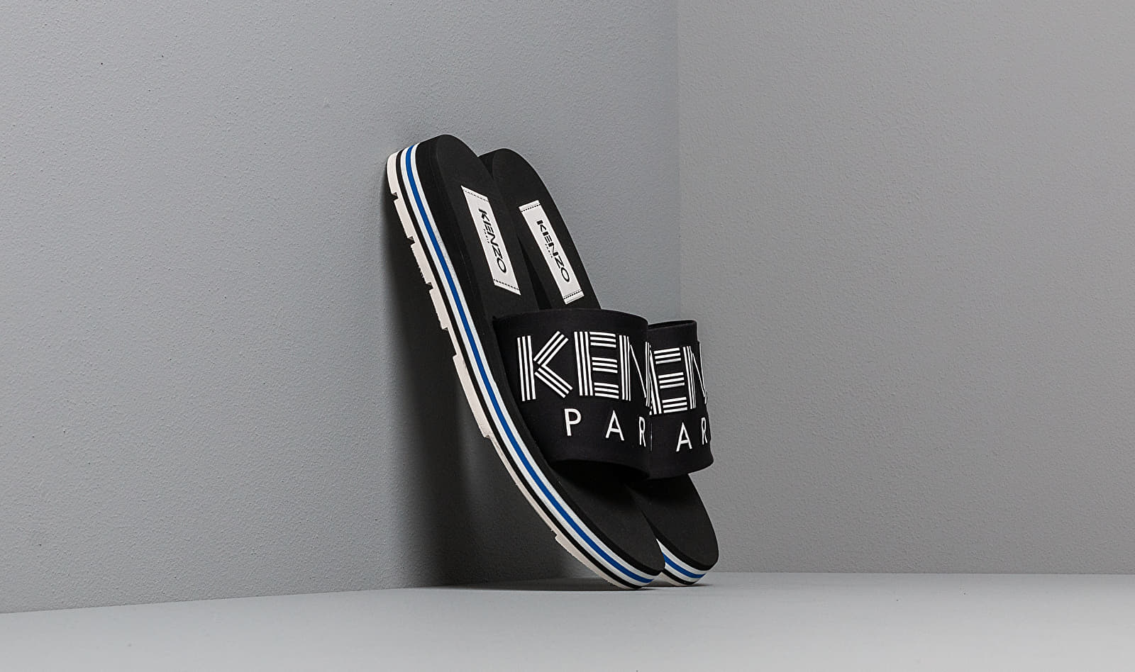 KENZO Papaya Flat Sporty Mules Black