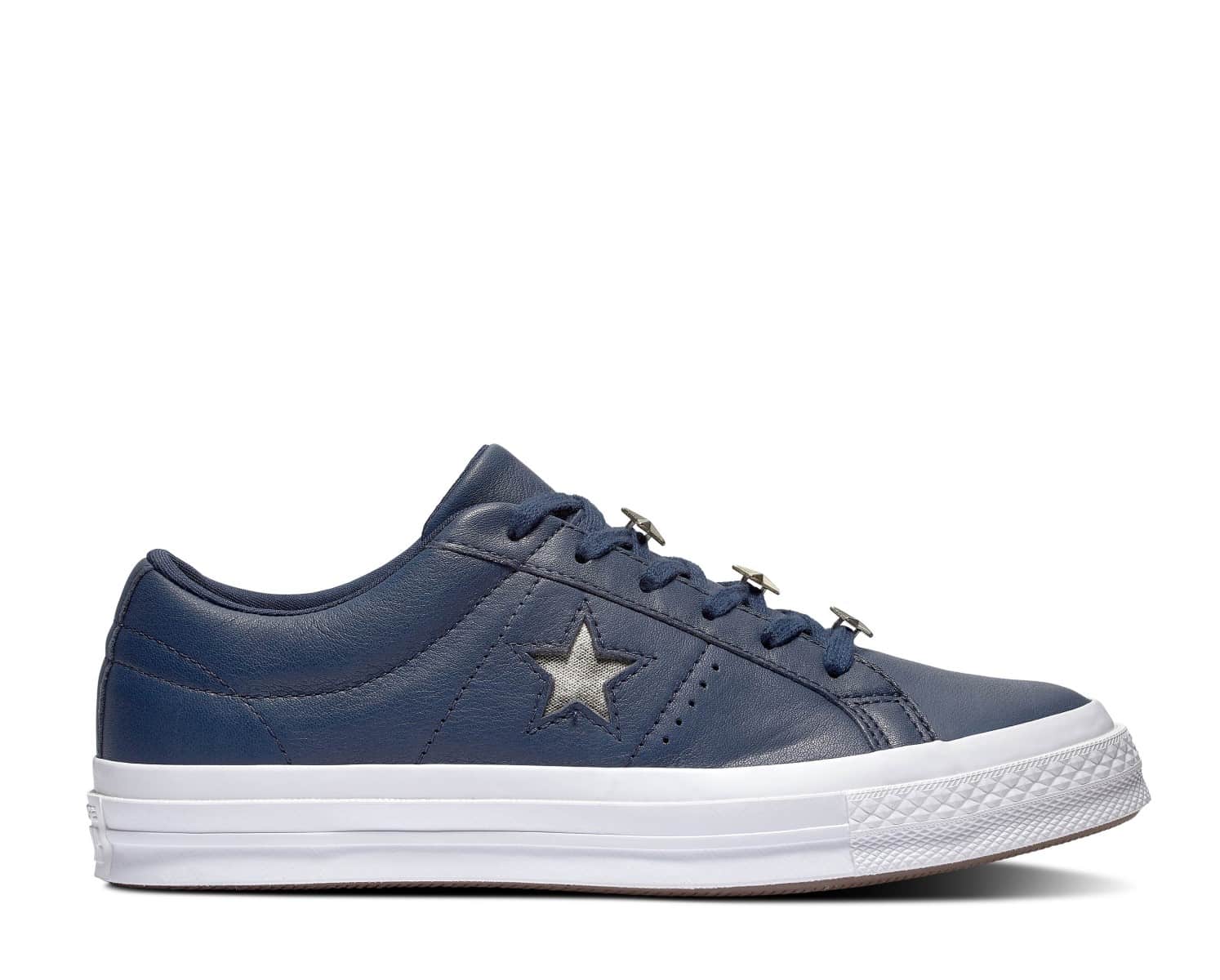 Converse modré kožené tenisky One Star Obsidian/Light Gold/White