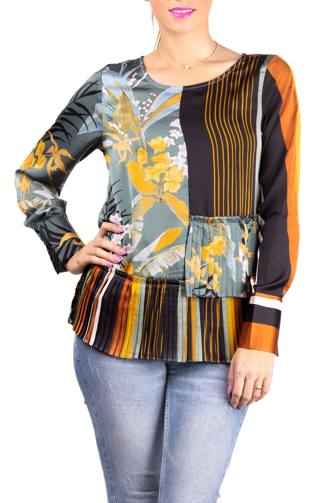 Anany vzorovaný top A Coruña Verde