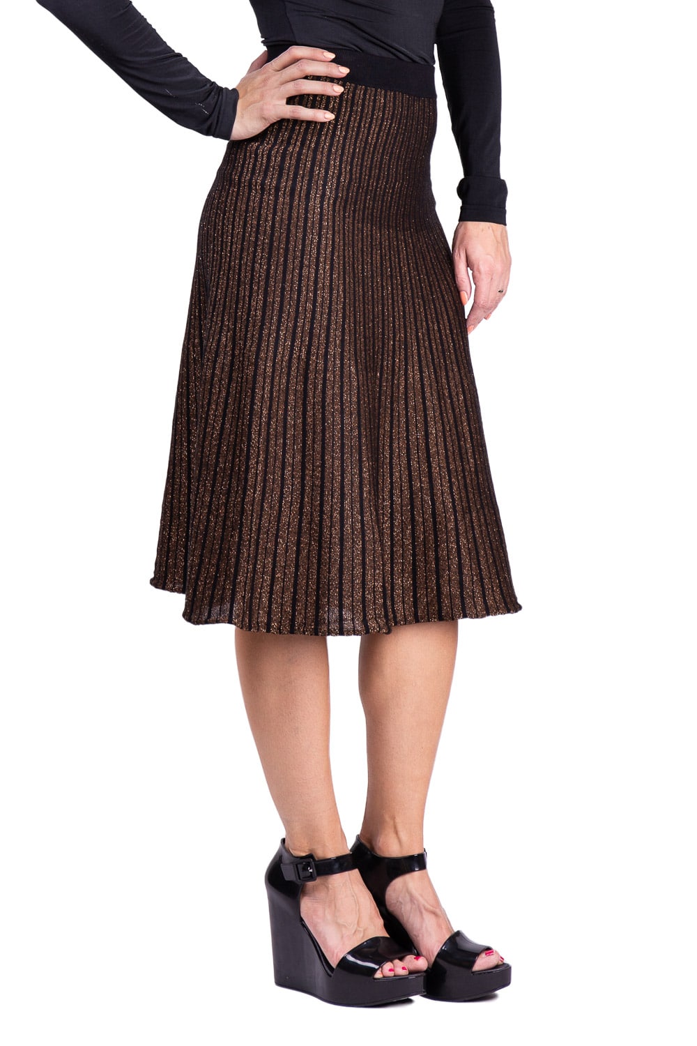 Anany černo-bronzová třpytivá sukně Marbella Dorado
