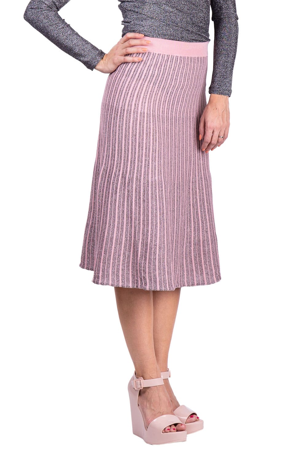 Anany růžovo-stříbrná sukně Marbella Rosa