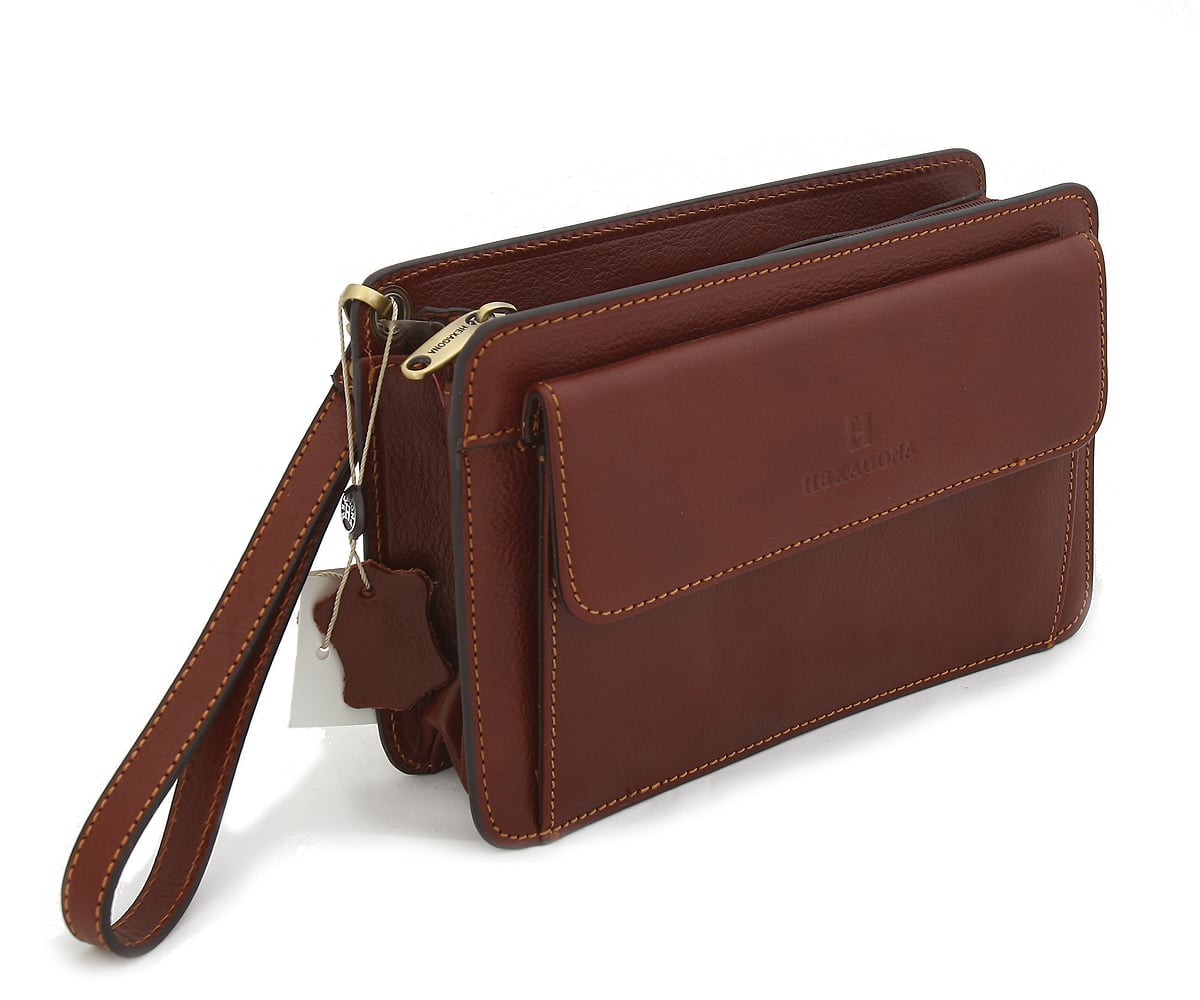 Hnědé luxusní pánské kožené etue 110482 hnědá