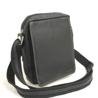 Černá kožená pánská taška přes rameno 52005 černá