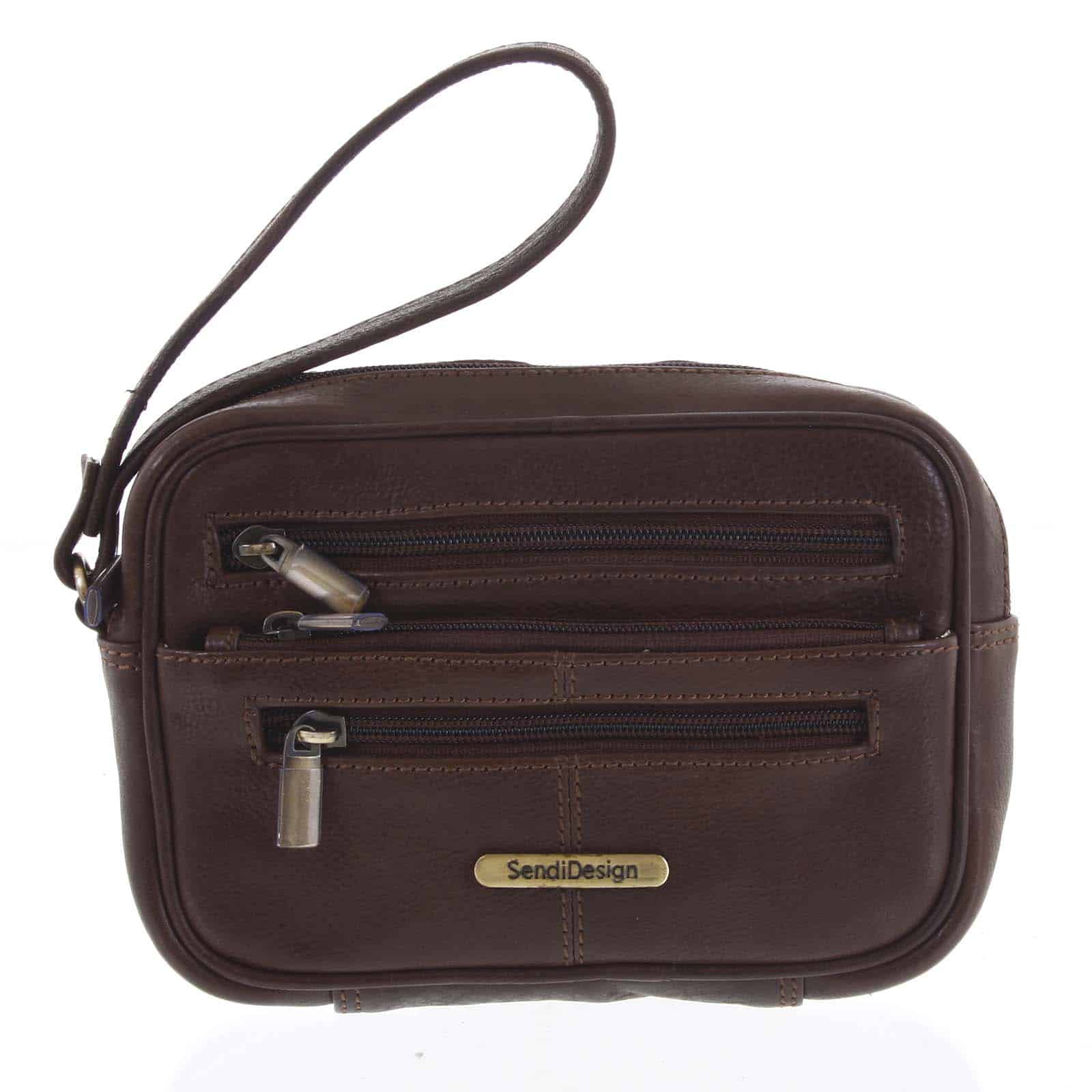 Hnědé pánské kožené etue - Sendi Design 52007 hnědá