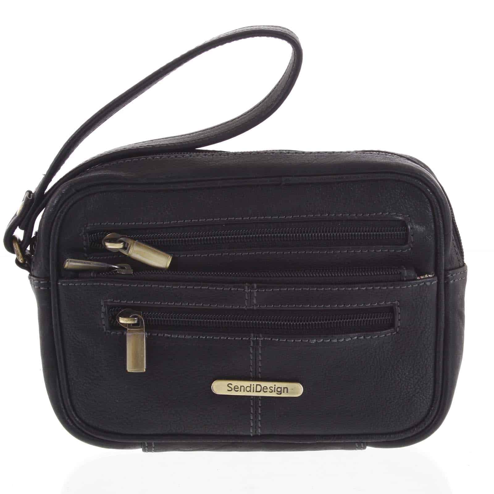 Černé pánské kožené etue - Sendi Design 52007 černá