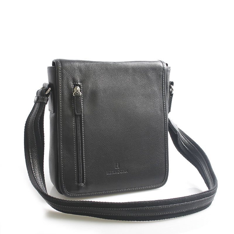 Černá kožená taška přes rameno Hexagona 461326 černá