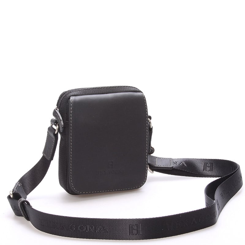 Černá kožená dokladovka přes rameno Hexagona 299363 černá