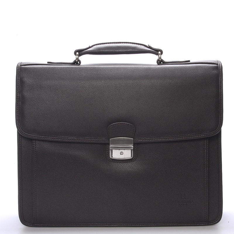 Kožená hnědá aktovka Hexagona 469537 hnědá