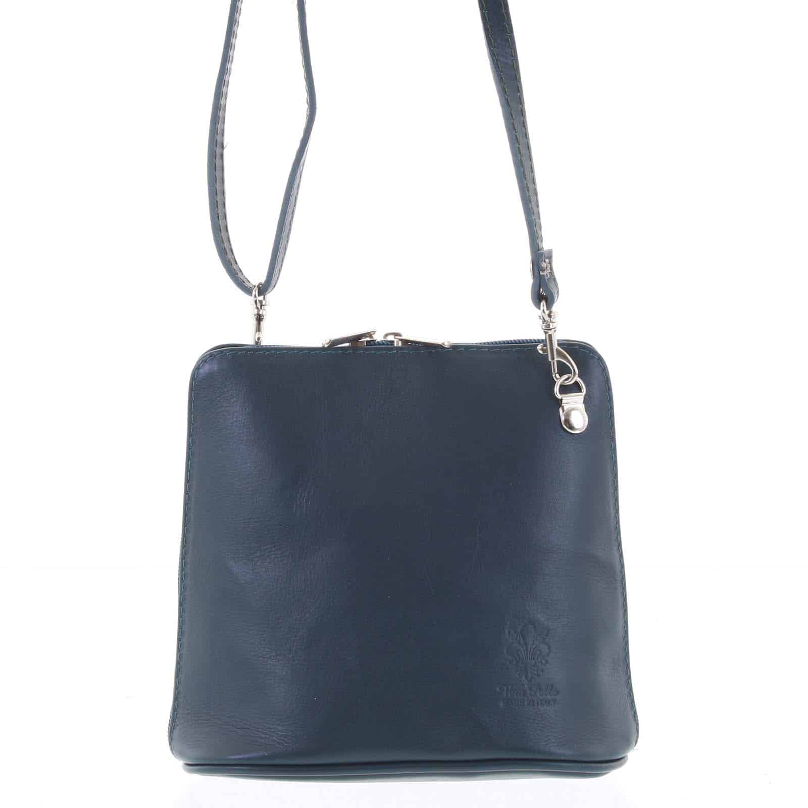 Dámská kožená crossbody kabelka tyrkysová - ItalY 10053 tyrkysová