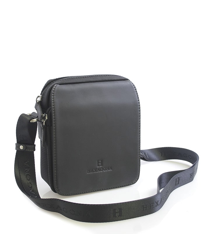 Černá kožená dokladovka přes rameno Hexagona 299176 černá