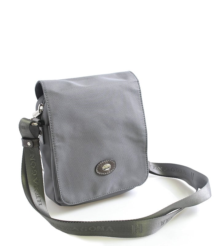 Šedá crossbody kabelka Hexagona Nina s koženými detaily šedá