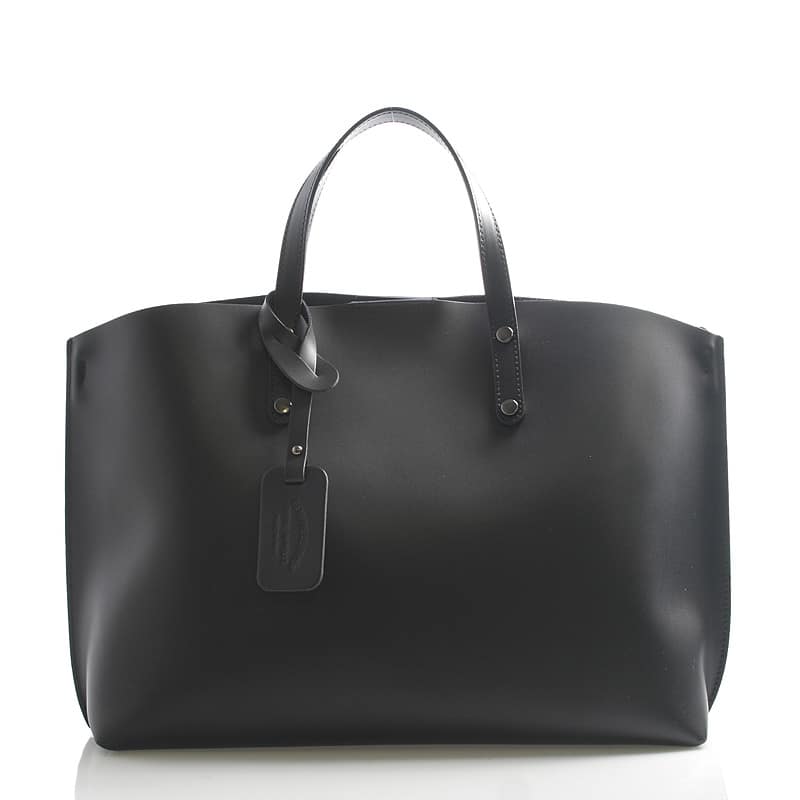 Černá kožená kabelka do ruky ItalY Jordana černá