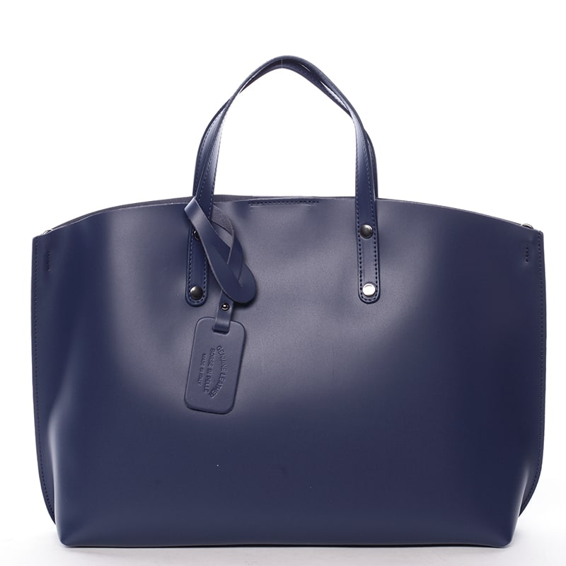 Modrá kožená kabelka do ruky ItalY Jordana modrá