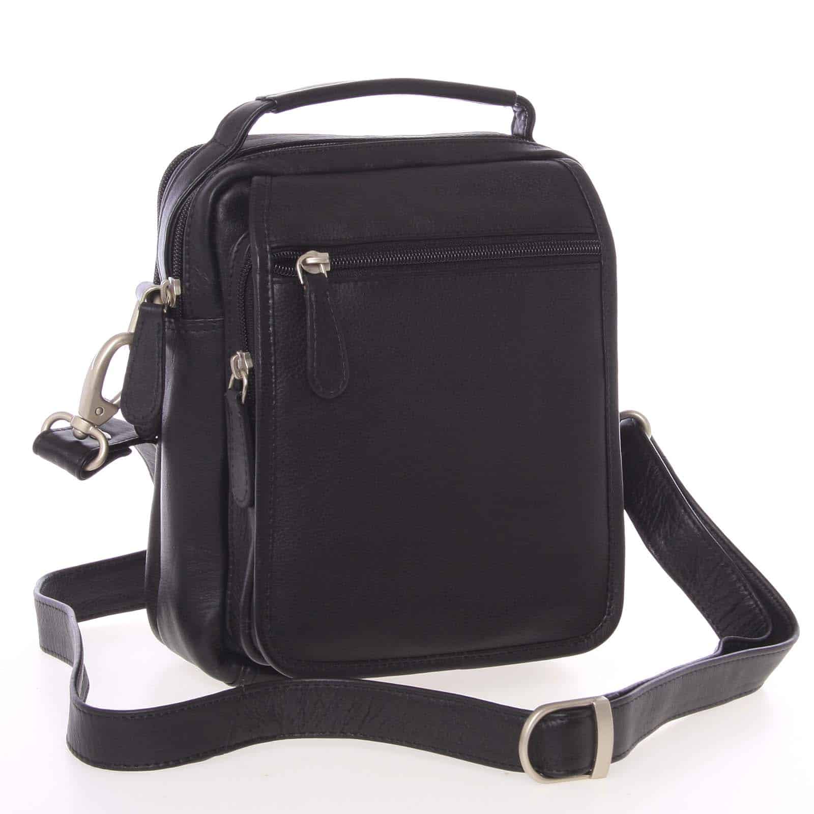 Černá hladká kožená taška přes rameno SendiDesign Rico černá