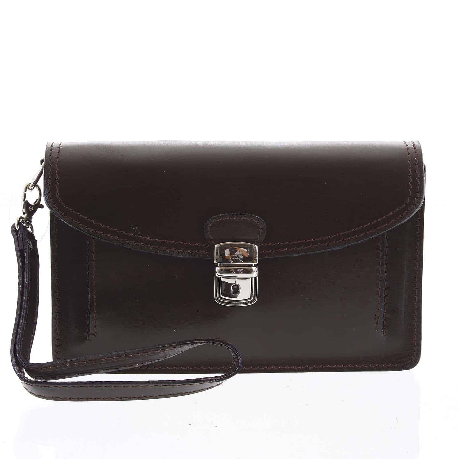 Pánské tmavě hnědé kožené etue ItalY Lexus New hnědá