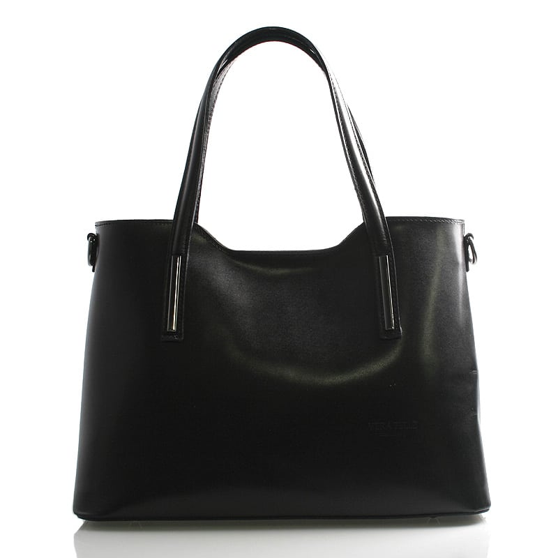 Větší kožená kabelka černá - ItalY Sandy černá