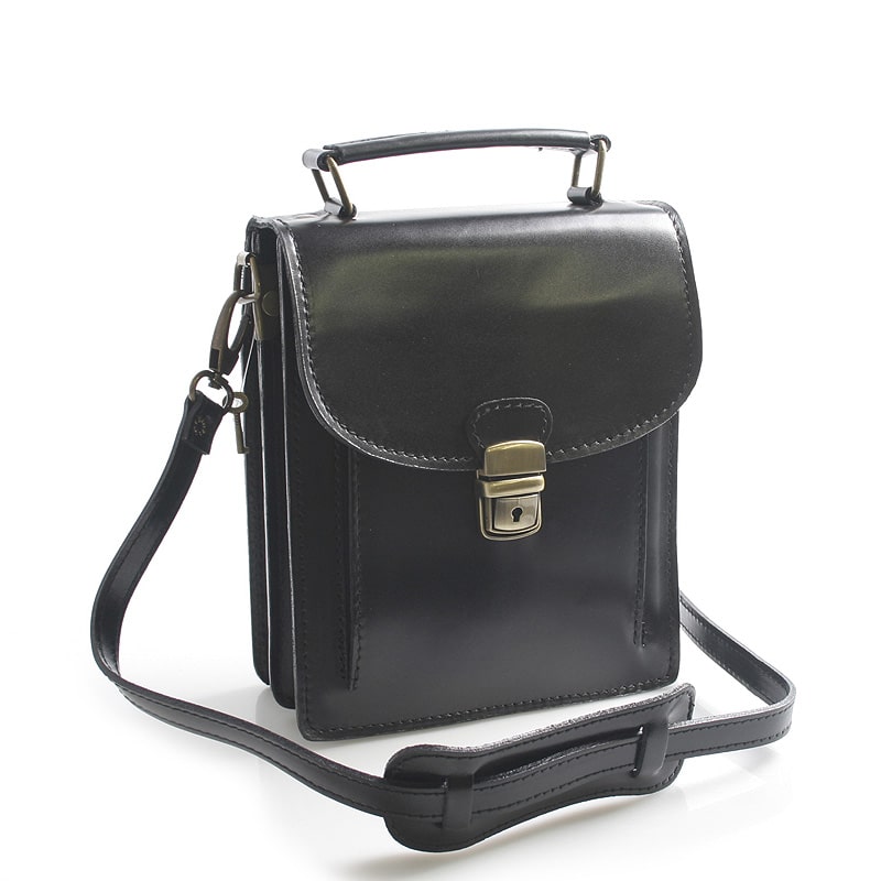 Pánské černé kožené etue ItalY Salvatore s uchem černá