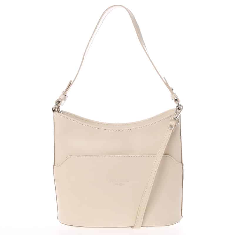 Béžová kožená kabelka přes rameno ItalY Lydia béžová