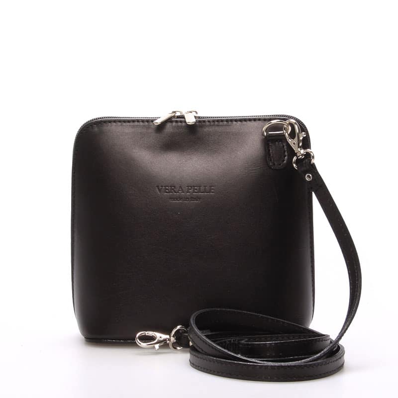 Dámská kožená crossbody kabelka černá - ItalY Hannah černá