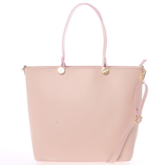 Dámská kožená kabelka světle růžová - Delami Valentina růžová