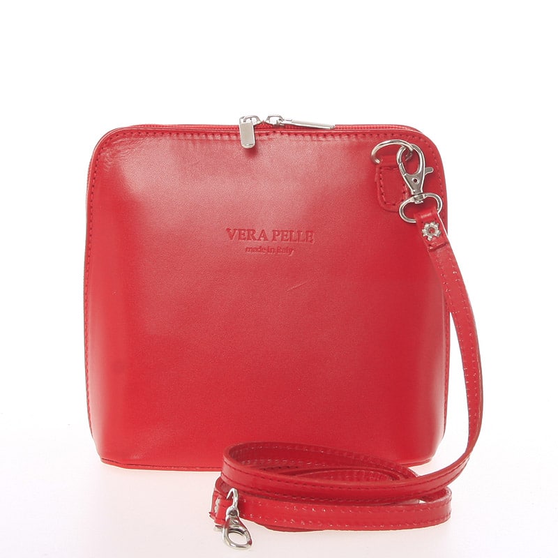 Dámská kožená crossbody kabelka červená - ItalY Hannah červená