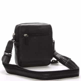 Luxusní pánská kožená taška přes rameno černá - Hexagona Eriq černá