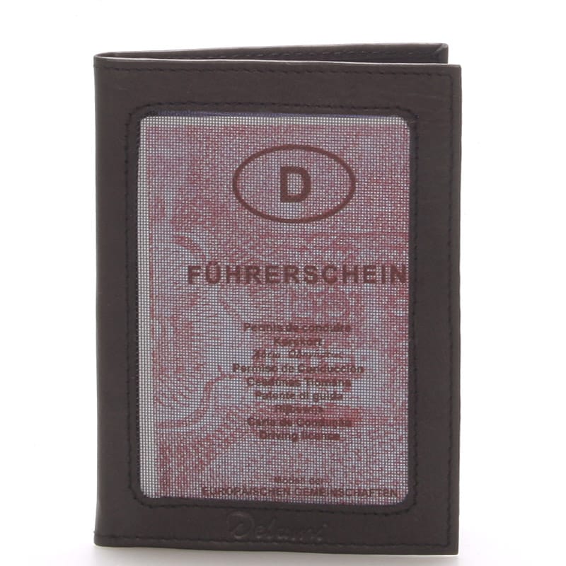 Kožená dokladovka černá - Delami 8219 černá