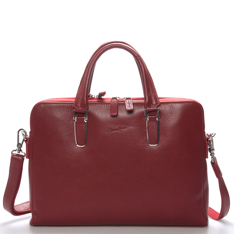 Luxusní kožená taška červená - Gerard Henon Edmond červená