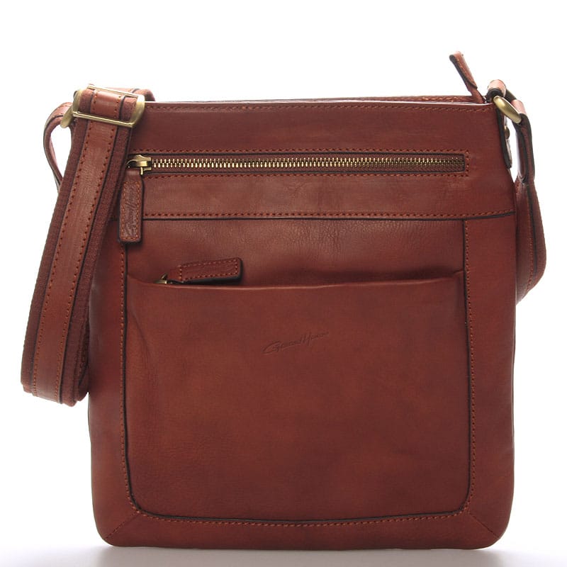 Pánska kožená taška přes rameno hnědá - Gerard Henon Curt hnědá