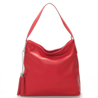 Módní kožená kabelka přes rameno červená - ItalY Georgine červená