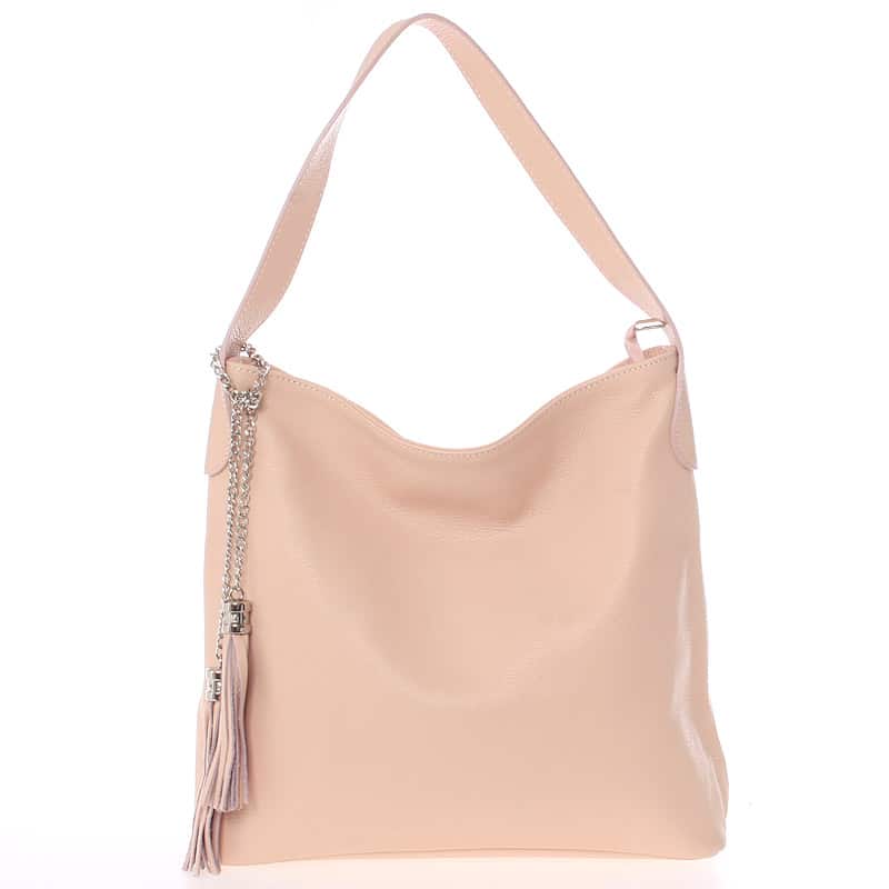 Módní kožená kabelka přes rameno světle růžová - ItalY Georgine růžová