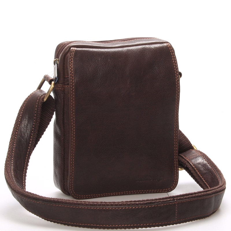 Pánská kožená taška na doklady přes rameno hnědá - SendiDesign Dumont hnědá