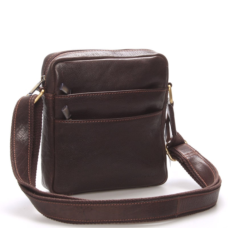 Módní pánská kožená taška na doklady přes rameno hnědá - SendiDesign Lamar hnědá