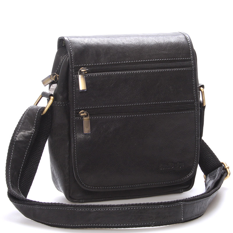 Elegantní pánská kožená taška přes rameno černá - SendiDesign Garnell černá