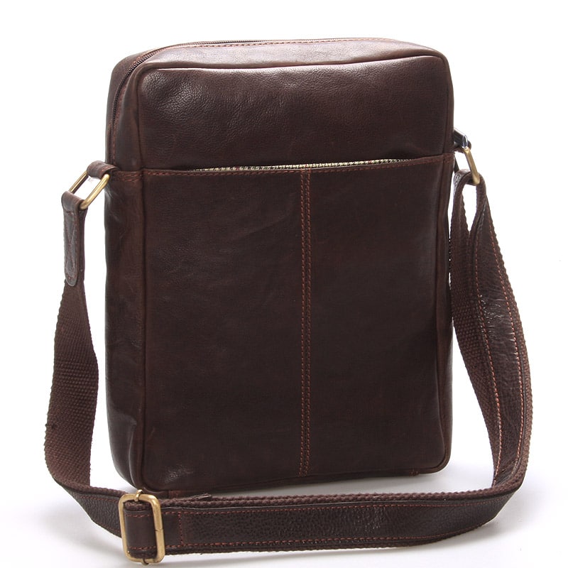 Elegantní pánská kožená taška přes rameno hnědá - SendiDesign Turner hnědá