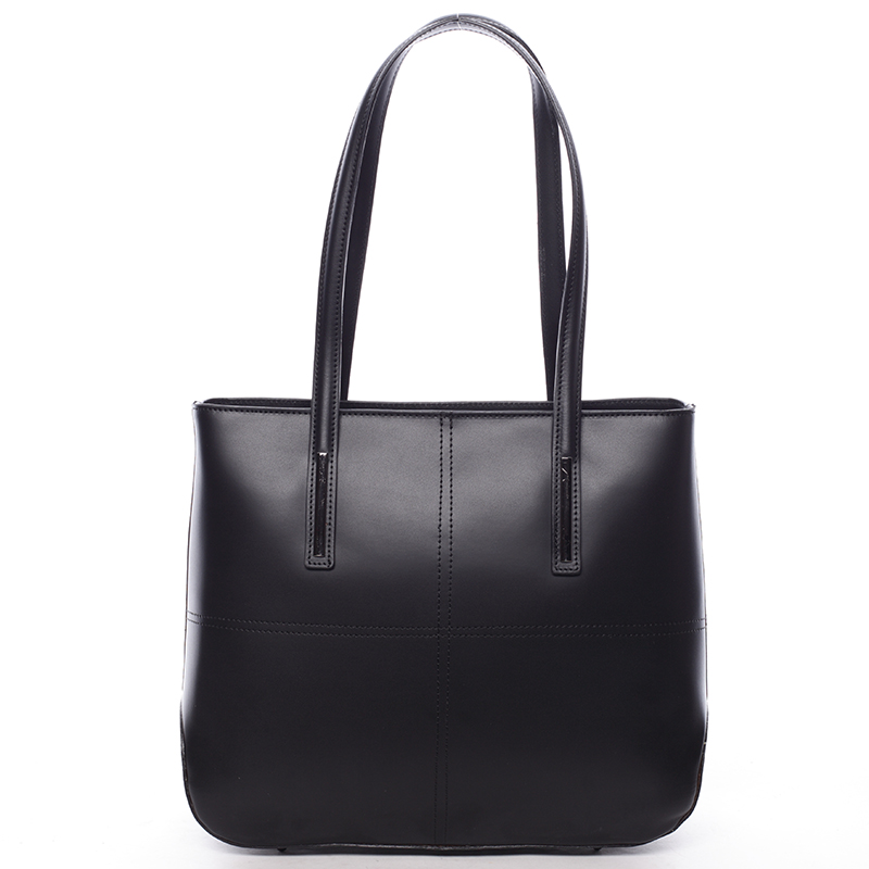 Moderní dámská kožená kabelka černá - ItalY Adalicia černá