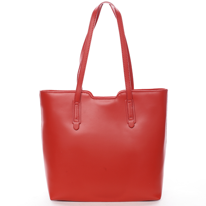 Elegantní dámská kožená kabelka červená - ItalY Aimee červená