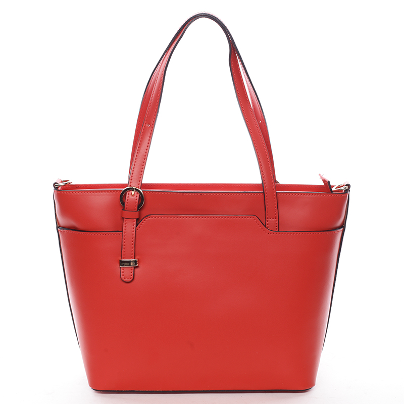 Trendy dámská kožená kabelka červená - ItalY Damiane červená
