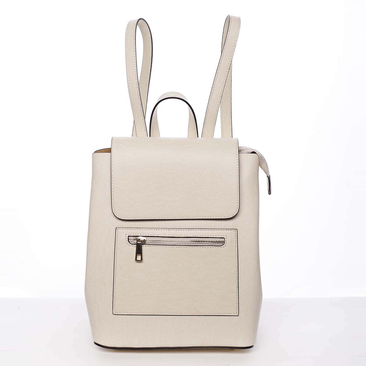 Dámský městský batoh kožený světle béžový - ItalY Bernadea béžová