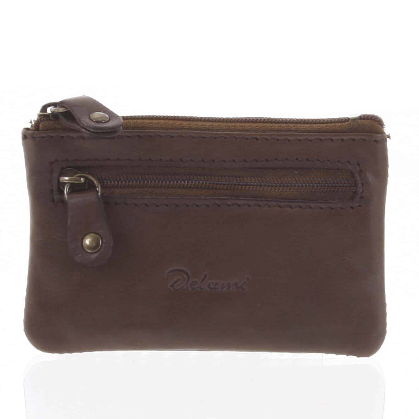 Malá kožená klíčenka hnědá - Delami 9946 hnědá