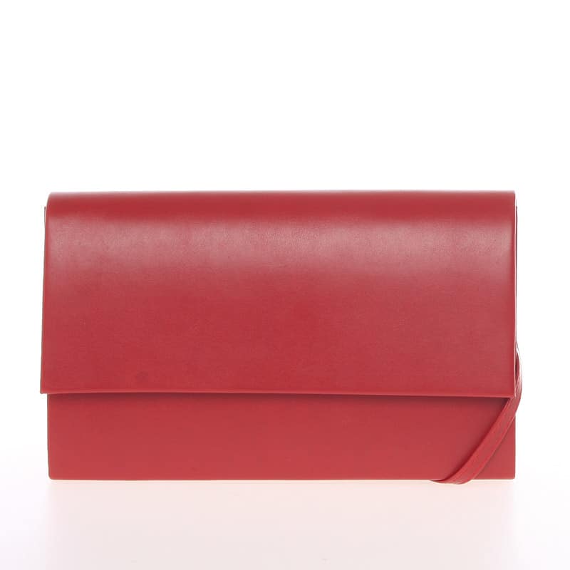 Stylové dámské psaníčko červené matné - Delami Boston červená