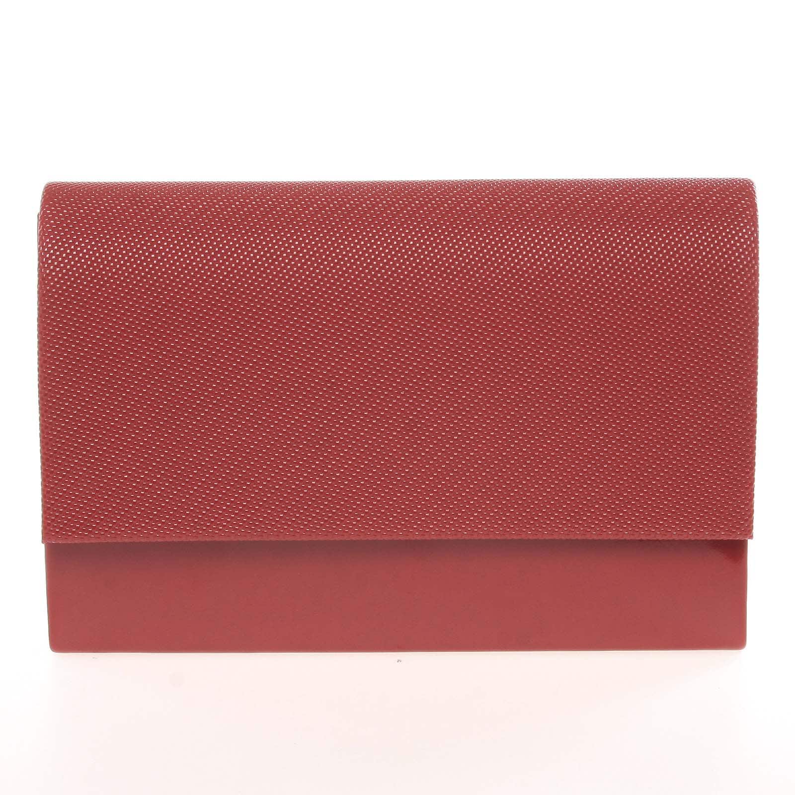 Stylové dámské psaníčko vínové lesklé se vzorem - Delami Boston vínová