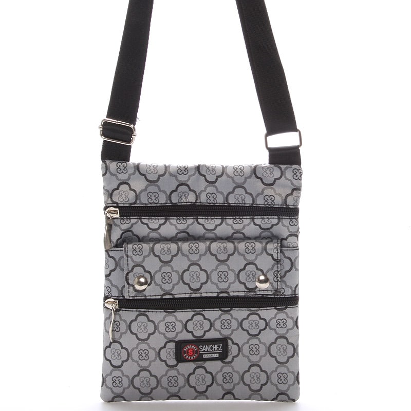 Textilní šedá unisex crossbody kapsička - Sanchez F87 šedá