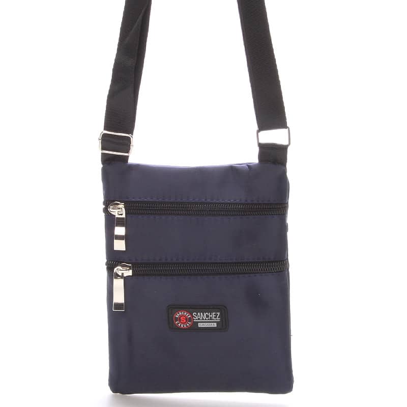 Textilní tmavě modrá unisex crossbody kapsička - Sanchez F85 modrá
