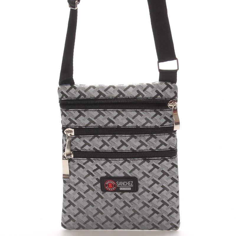 Textilní šedá unisex crossbody kapsička - Sanchez F86 šedá