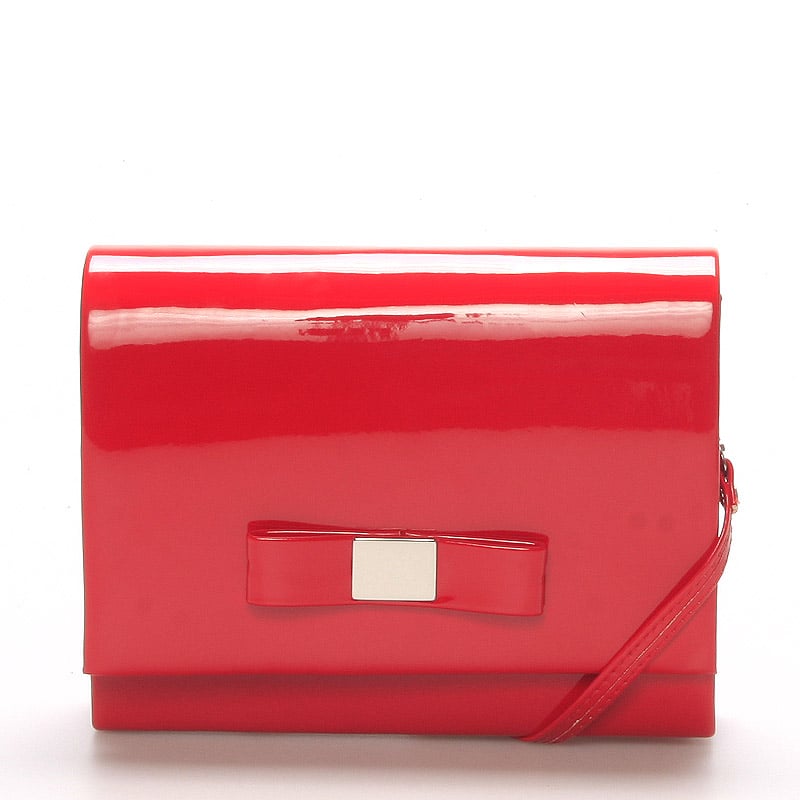 Luxusní dámské psaníčko červené lesklé - Delami Chicago Fresno červená